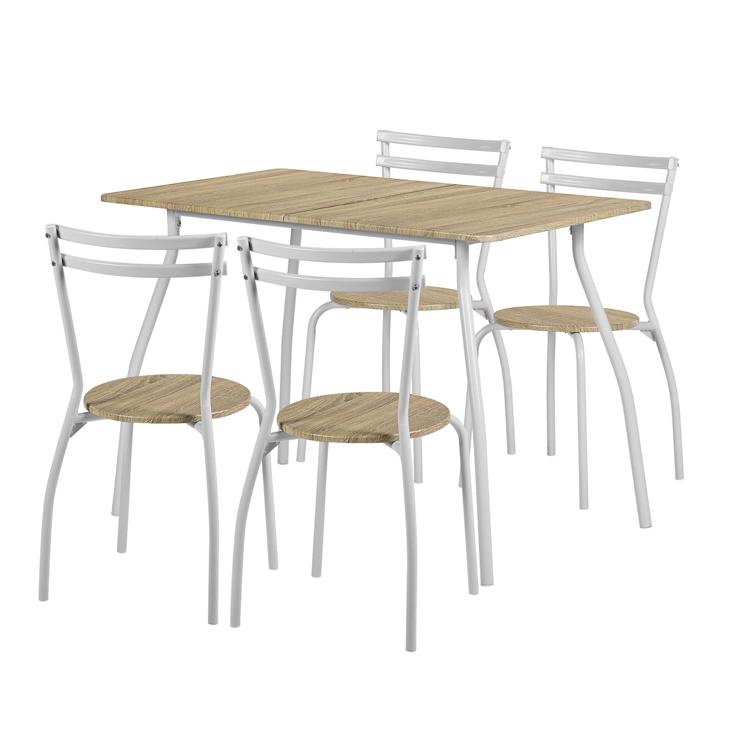 REEDER Modulares Tisch- und 4 Stühle Set - Eiche/Schwarz
