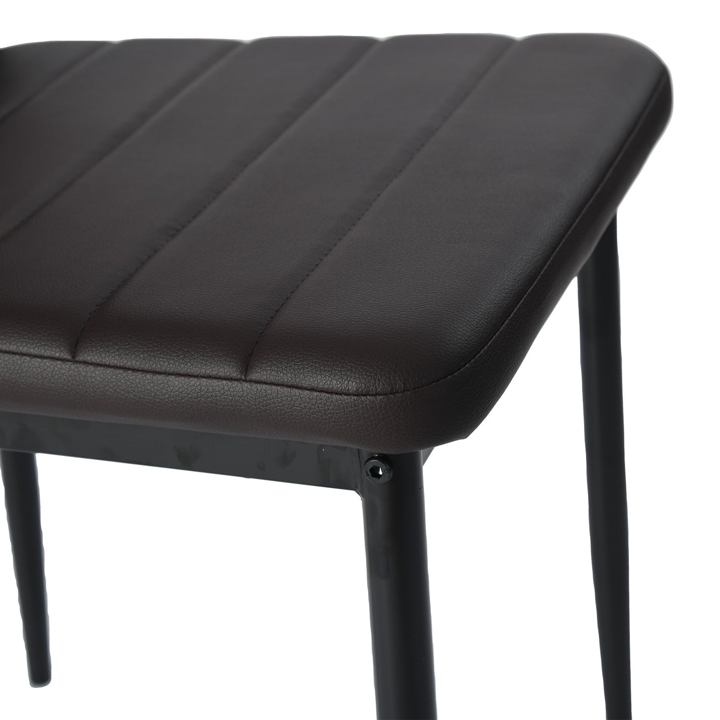 Mehrfarbiger PVC-Esszimmerstuhl – mattschwarze Beine, 41,5 x 52 x 98 cm, 4er-Pack