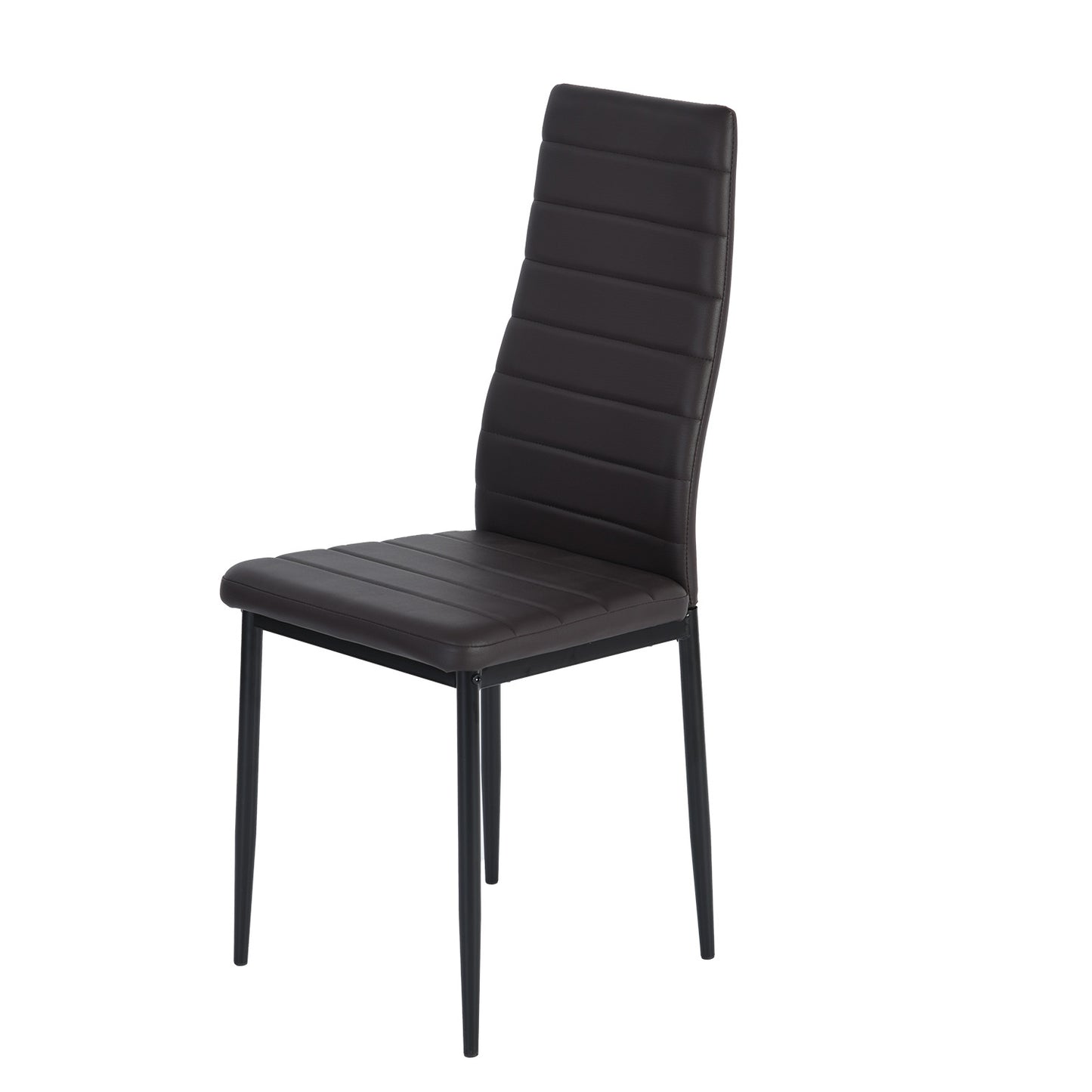 Mehrfarbiger PVC-Esszimmerstuhl – mattschwarze Beine, 41,5 x 52 x 98 cm, 4er-Pack
