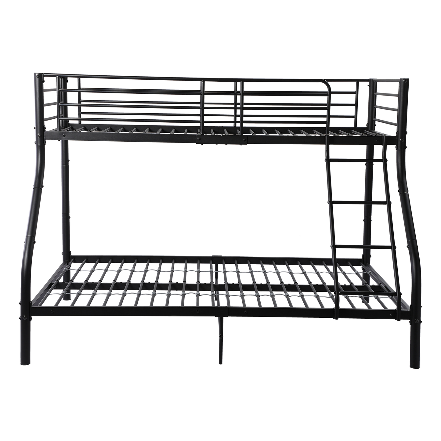 BUNK Metall-Etagenbett - Schwarz - 200x140/90cm Kinderbett Stockbett Hochbett Metall Bettgestell