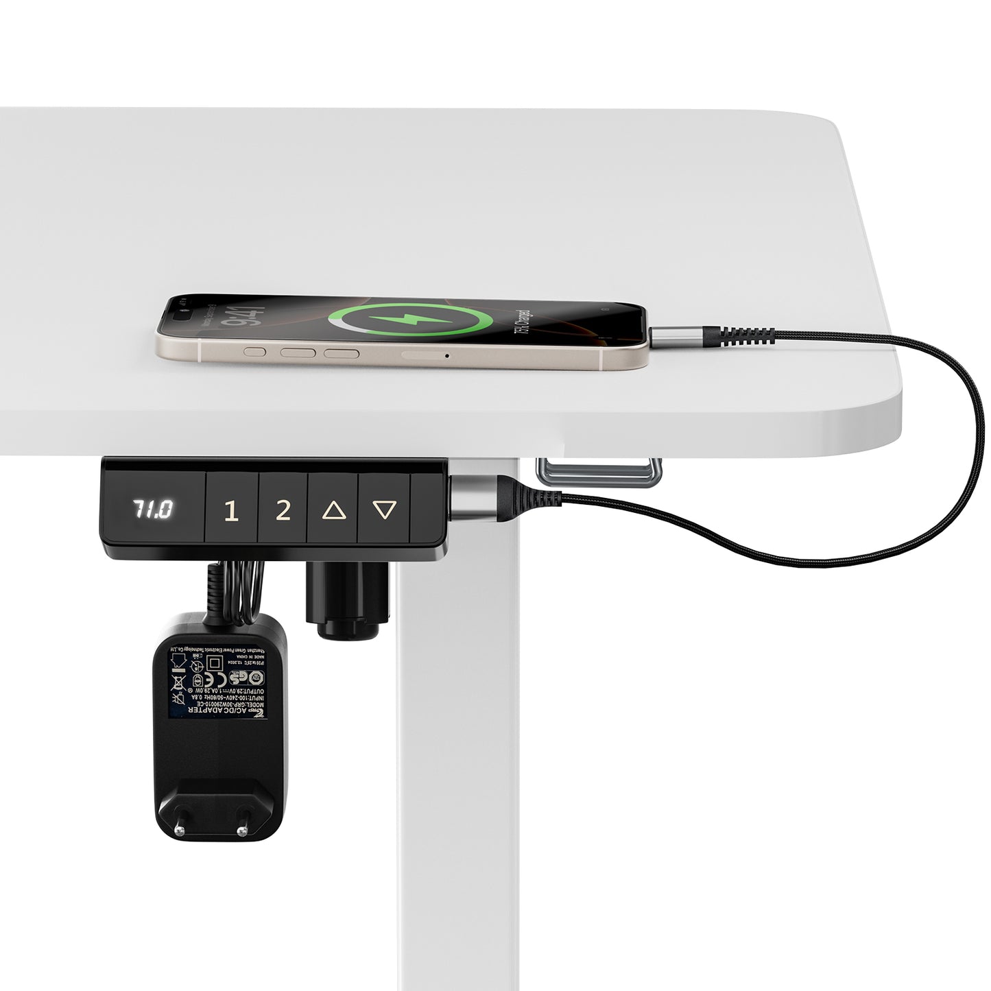 Elektrischer Höhenverstellbarer Schreibtisch Weiß 120 x 60 cm - DREXEL