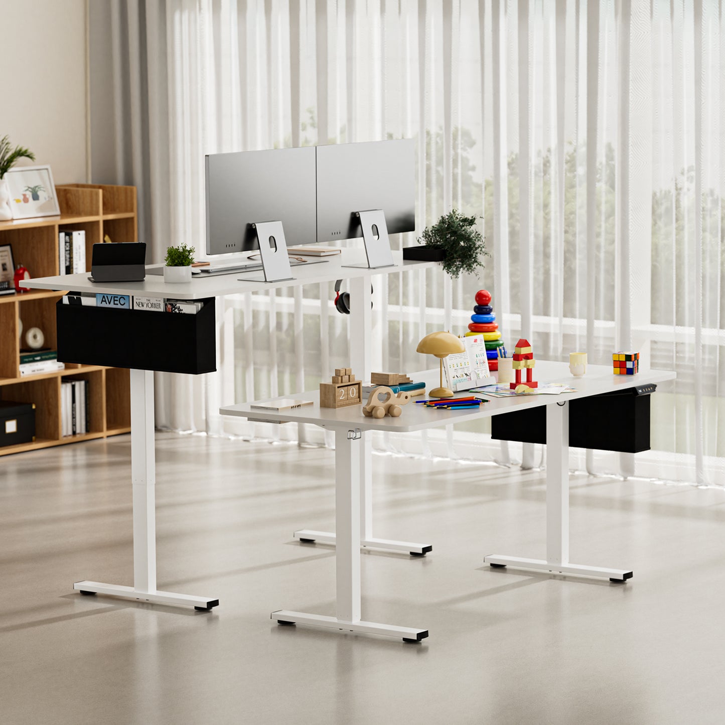 Elektrisch höhenverstellbarer Schreibtisch 160 x 75 cm, weiß-DUMONT