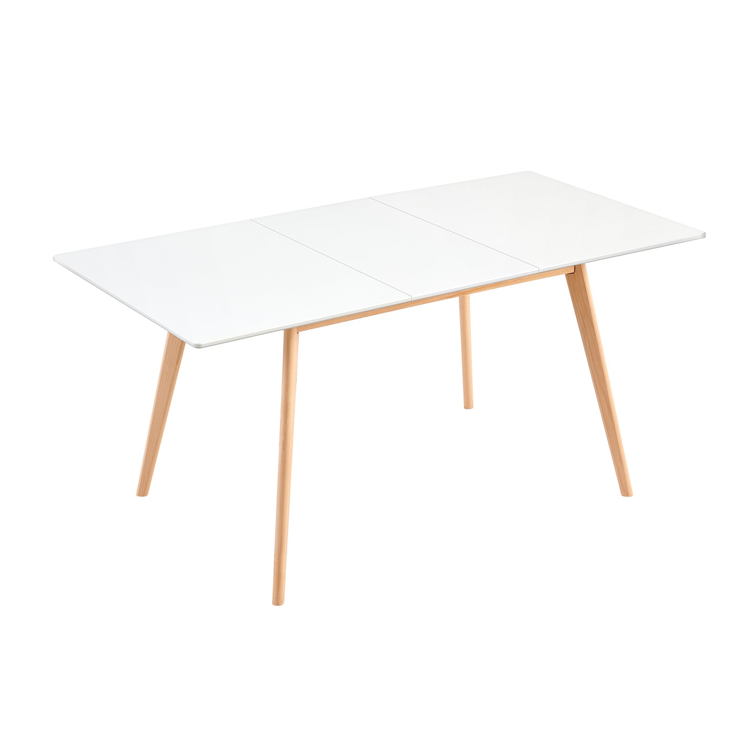 DUVALL Ausziehbarer Esstisch rechteckig weiß 120-160 cm