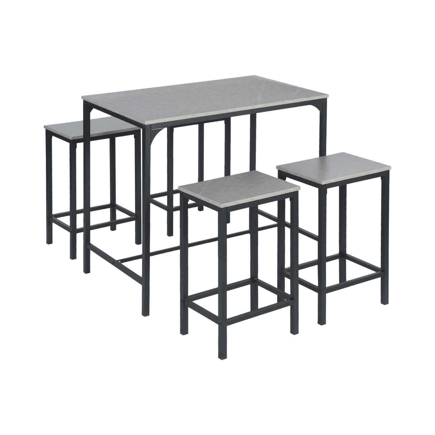 FAIRMAN Retro-Barset für 4 Personen – graues Marmormuster