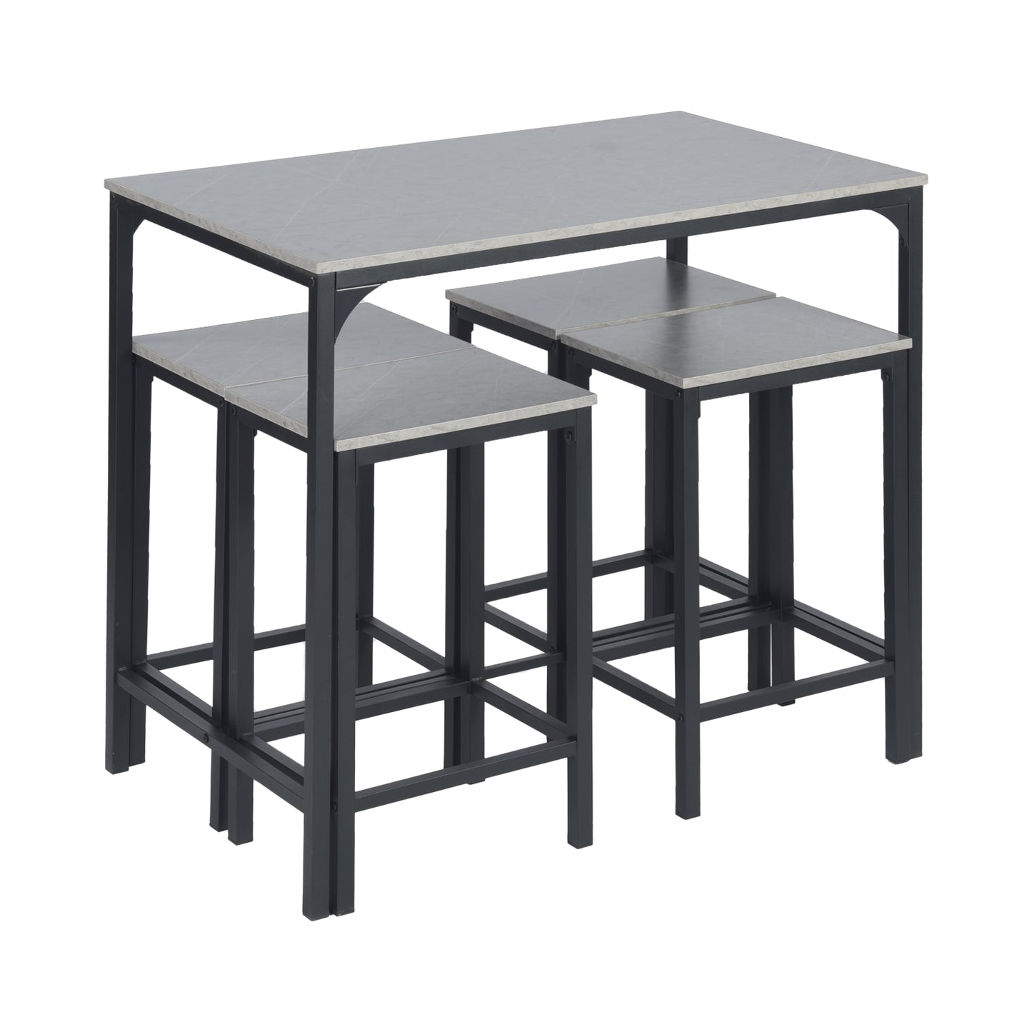 FAIRMAN Retro-Barset für 4 Personen – graues Marmormuster