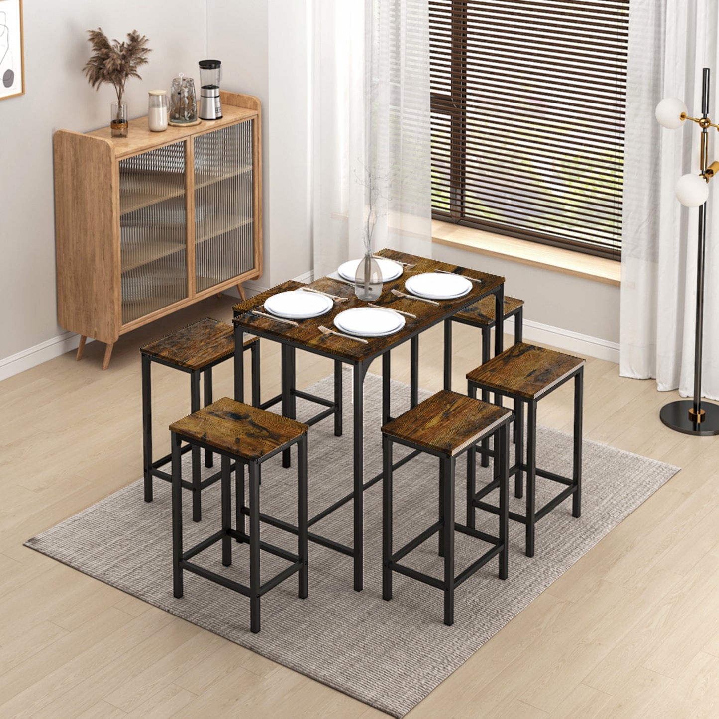 FAIRMAN Retro-Barset für 4 Personen – Feuermuster