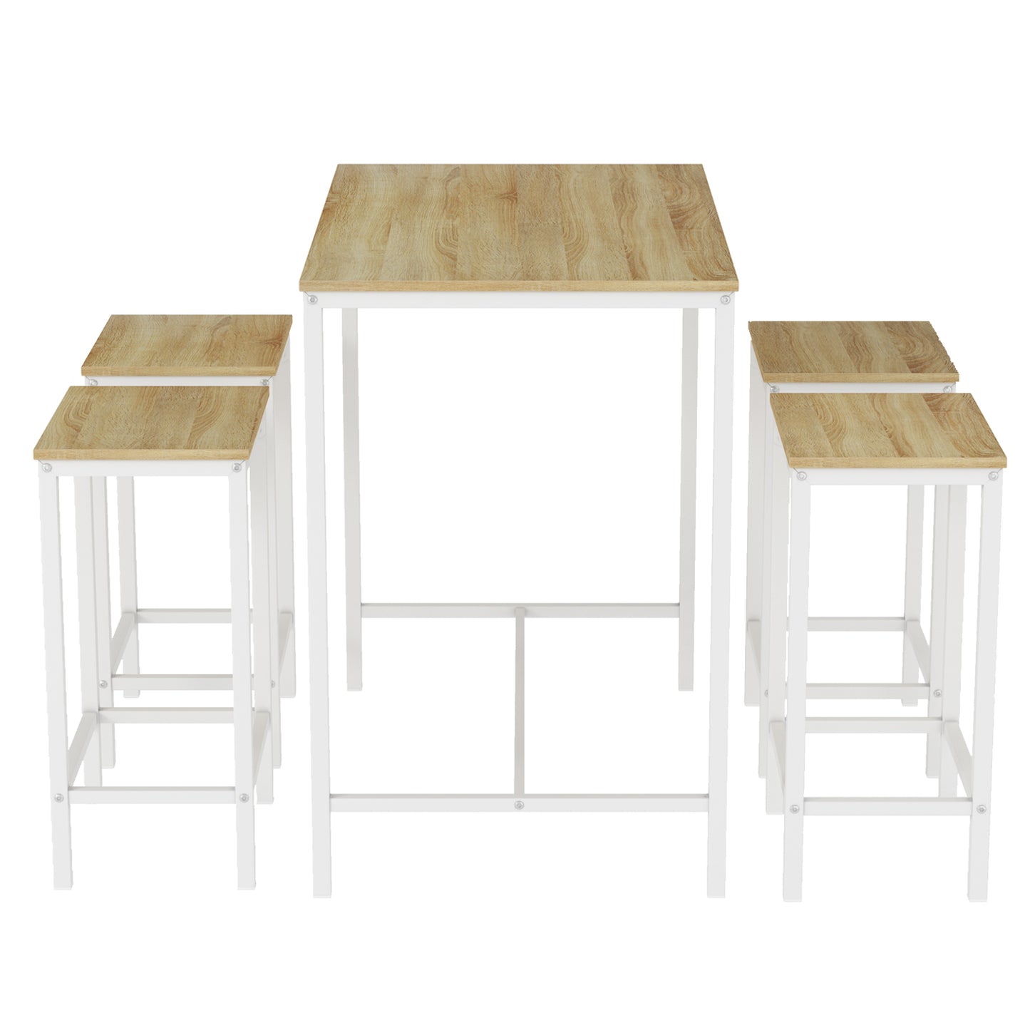 FAIRMAN 4-Person Retro Bar Set - White OAK Grain