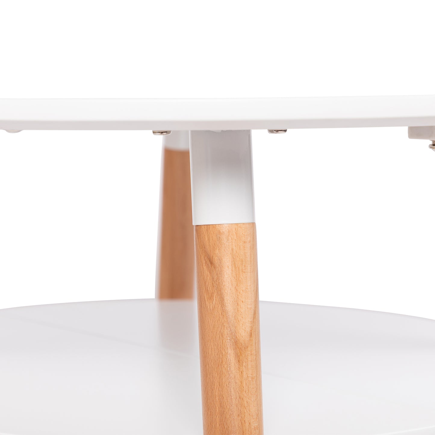 Runde 2-Schicht Couchtisch Weiß - FULLER