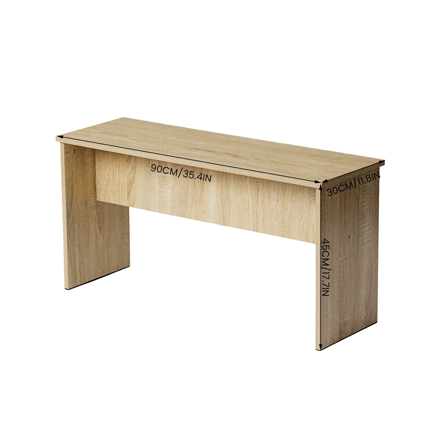 Esszimmerbank lang mit 90cm Sitzfläche, 2er Set - Eiche/Weiß/Schwarz - HYBLA