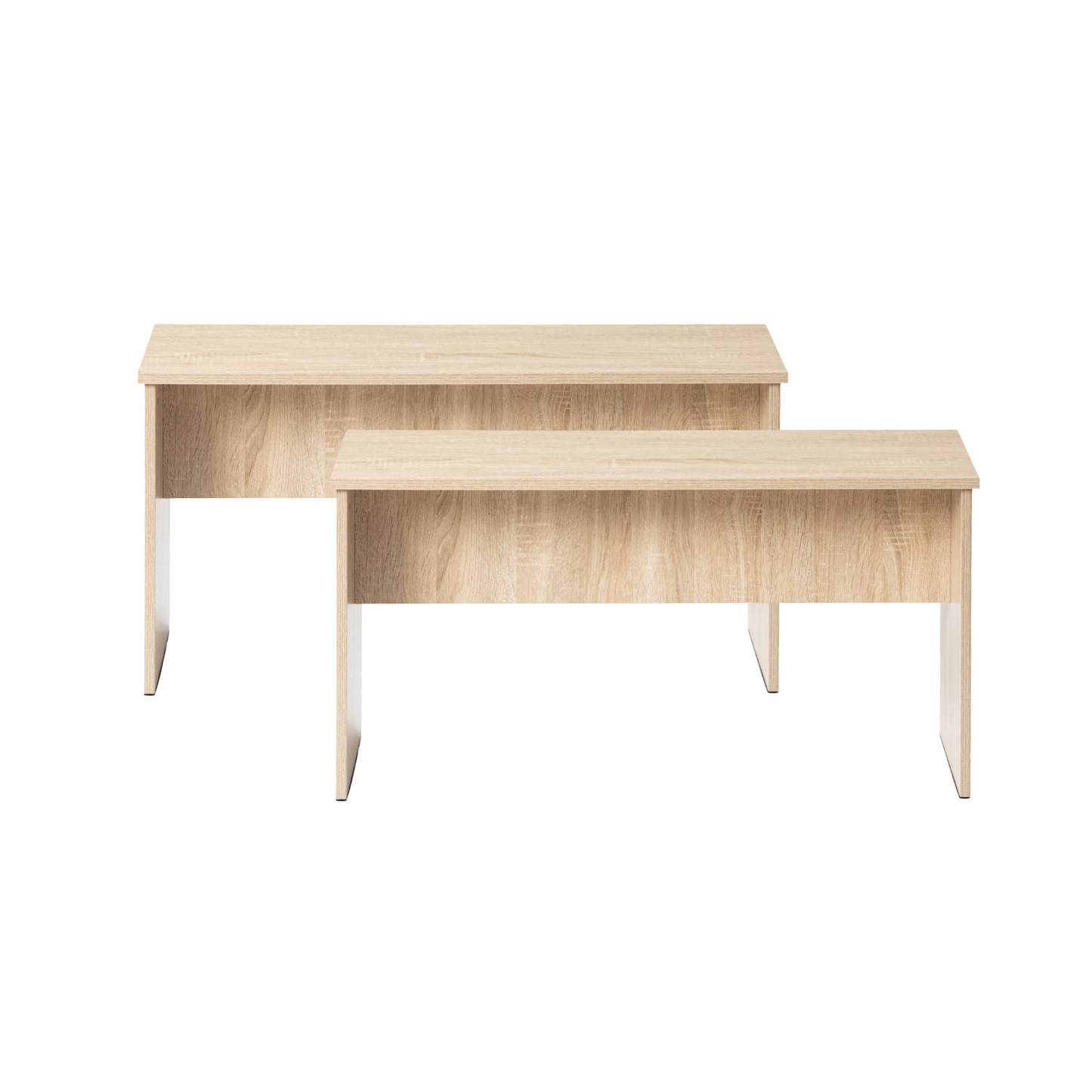 Esszimmerbank lang mit 90cm Sitzfläche, 2er Set - Eiche/Weiß/Schwarz - HYBLA