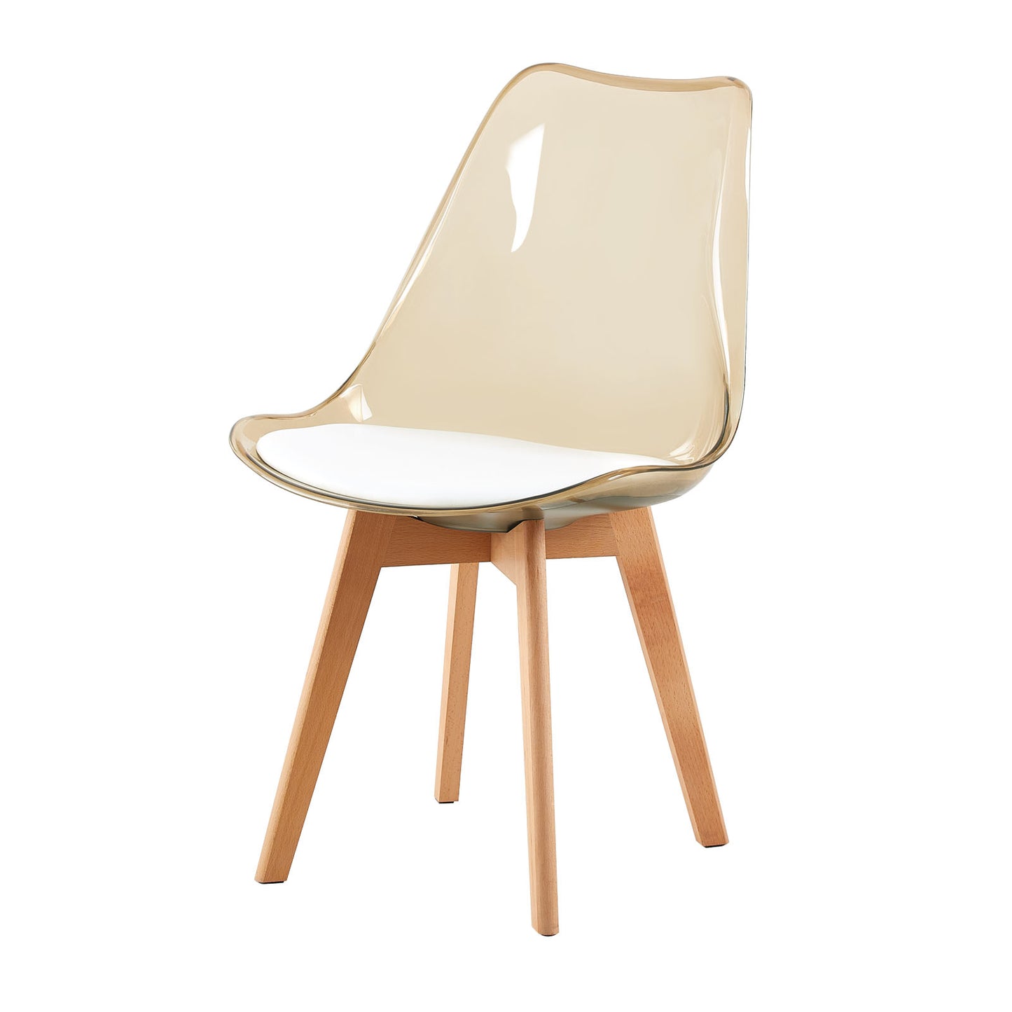 Skandinavisches Design mit rosa Samt gepolsterten Küchen-Esszimmerstühlen mit Beinen aus Buchenholz – gegerbt/braun-TULIP