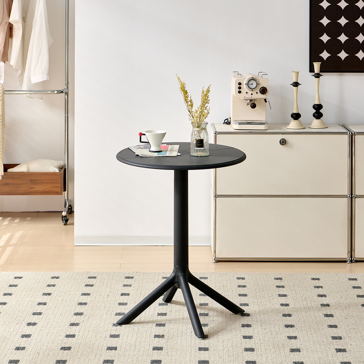 Moderne Cocktailtisch, Höhe 75 cm, Schwarz