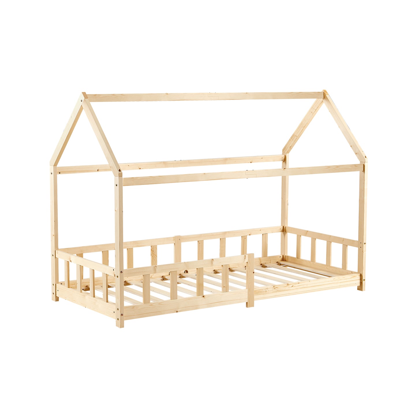 Kinderbett Hausbett Kinder-Einzelbett Holz/Weiß – PINEY