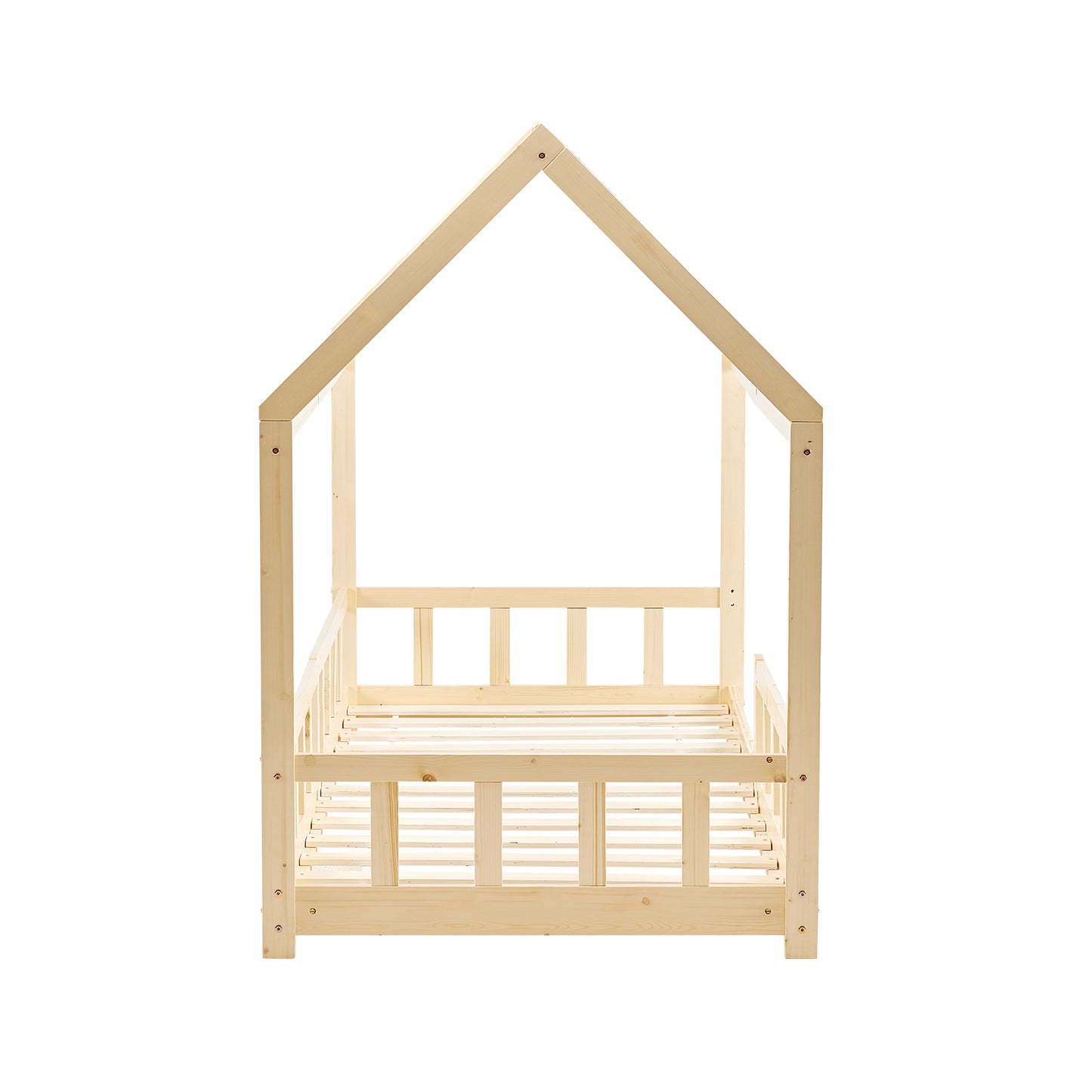 Kinderbett Hausbett Kinder-Einzelbett Holz/Weiß – PINEY