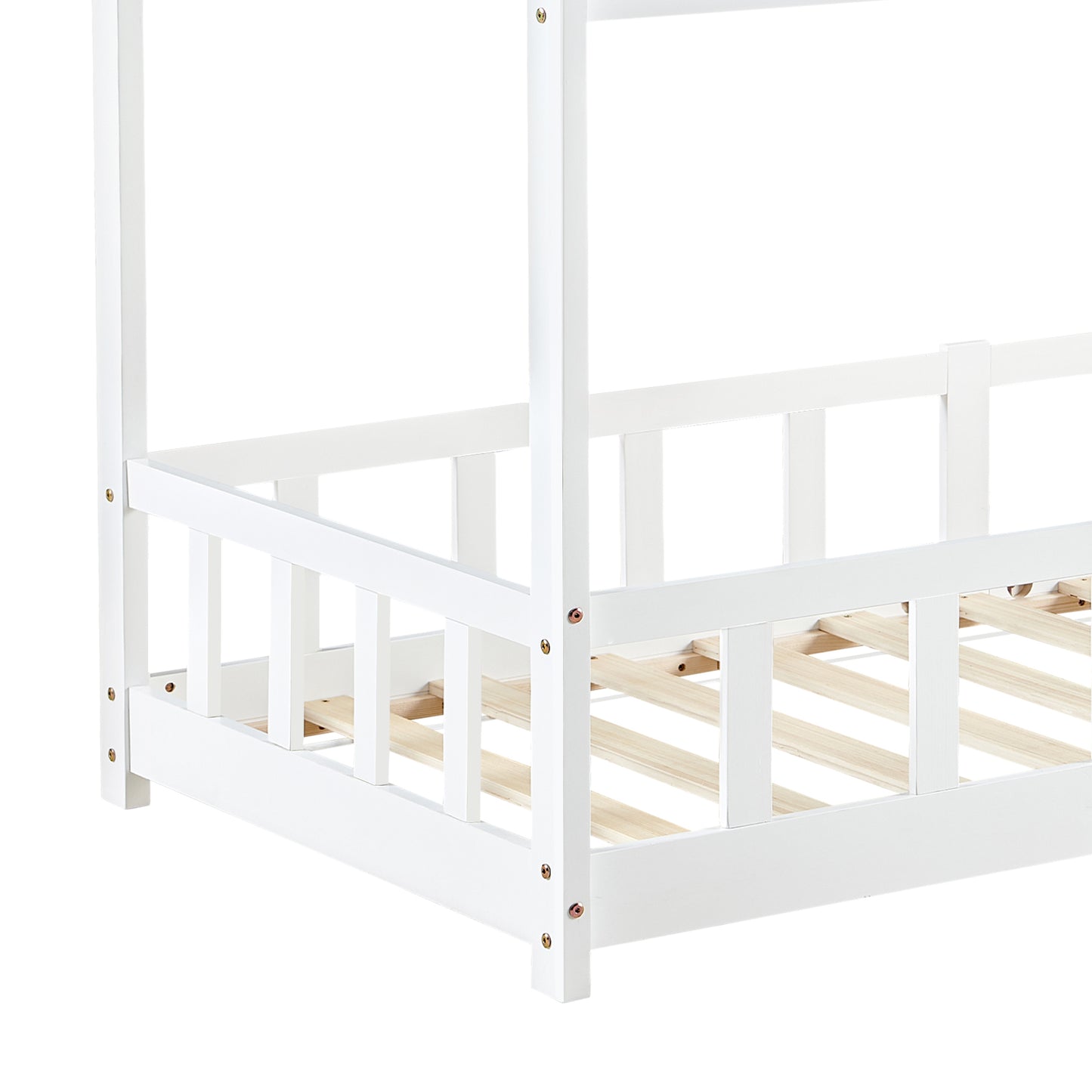Kinderbett Hausbett Kinder-Einzelbett Holz/Weiß – PINEY