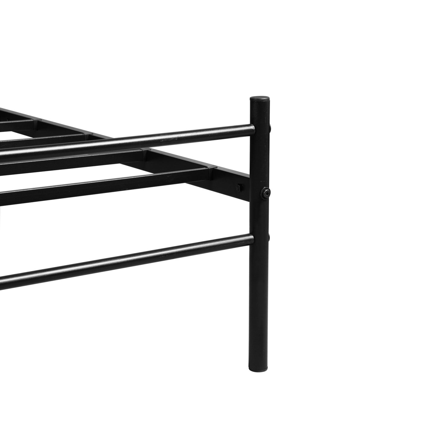 PRIMO Einzel-/Doppelbett aus Metall 94 * 196 cm/143 * 196 cm - Schwarz/Weiß