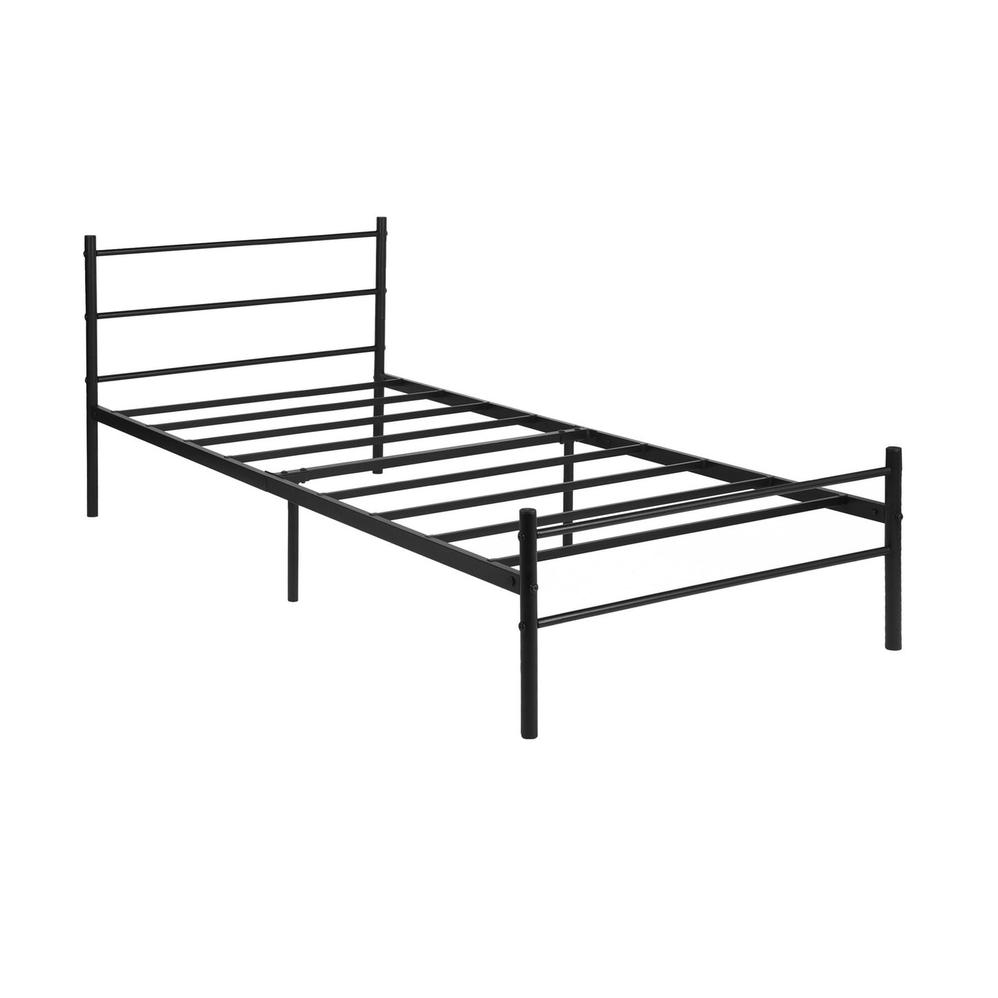PRIMO Einzel-/Doppelbett aus Metall 94 * 196 cm/143 * 196 cm - Schwarz/Weiß