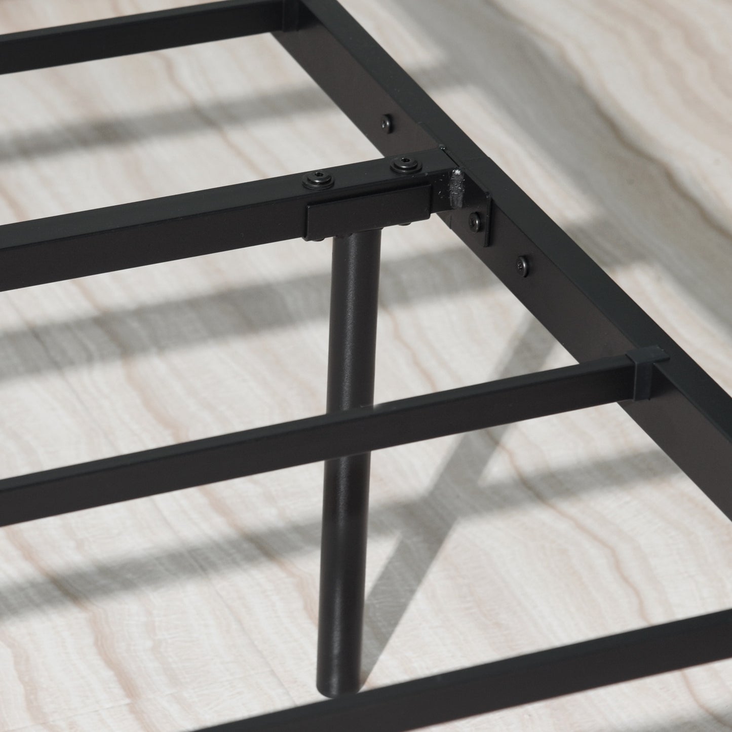 PRIMO Einzel-/Doppelbett aus Metall 94 * 196 cm/143 * 196 cm - Schwarz/Weiß