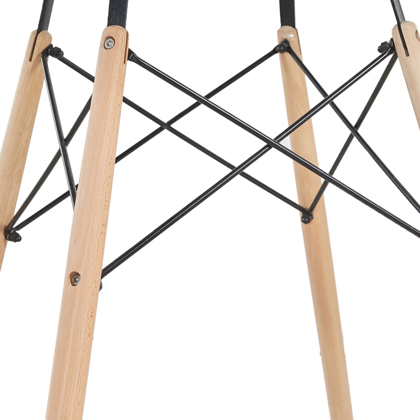 Runder Esstisch aus Glas/MDF mit Buchenbeinen 80 cm - Schwarz/Weiß/Klar-RAY