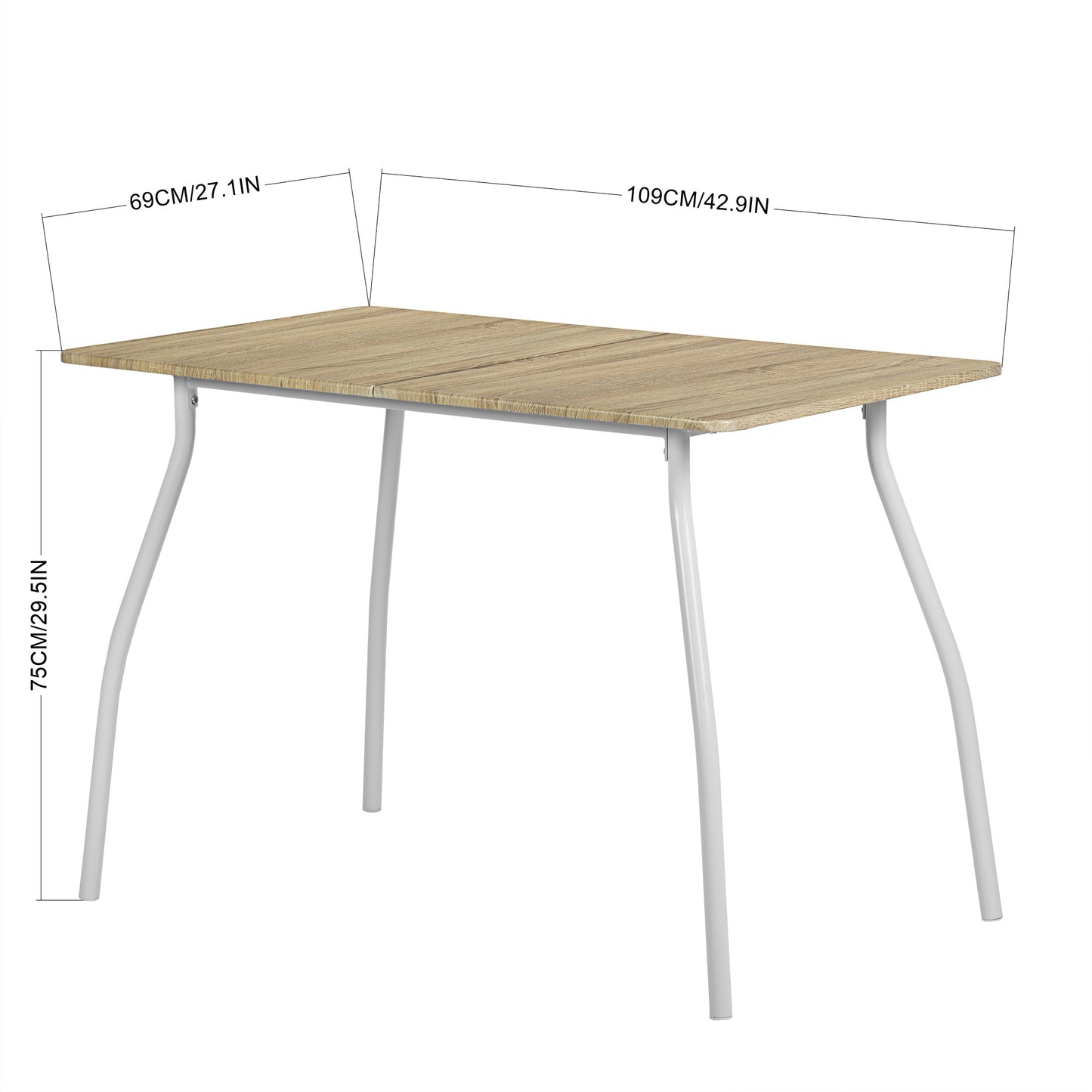 REEDER Modulares Tisch- und 4 Stühle Set - Eiche/Schwarz