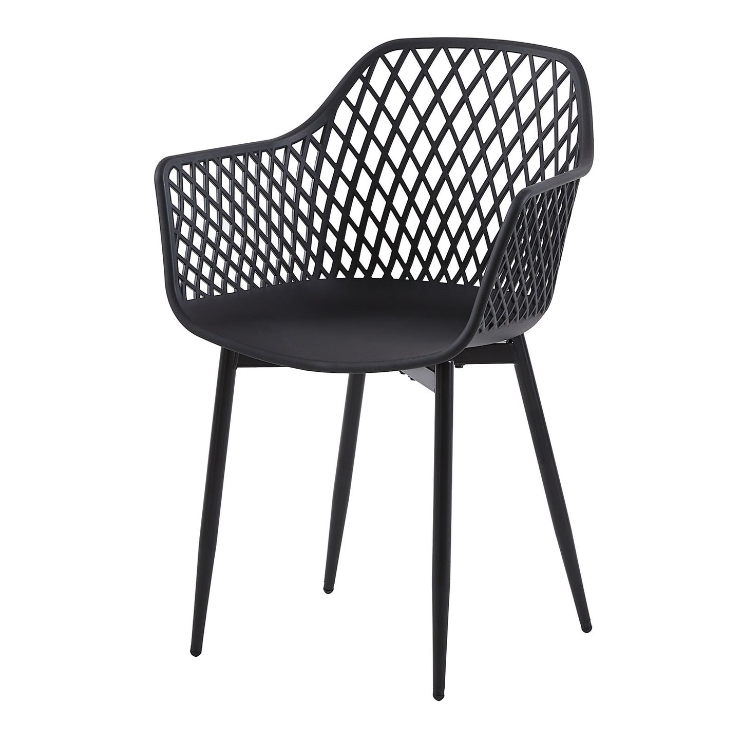 ROME Hollow Arm Chair (6er-Set) – Schwarz/Weiß