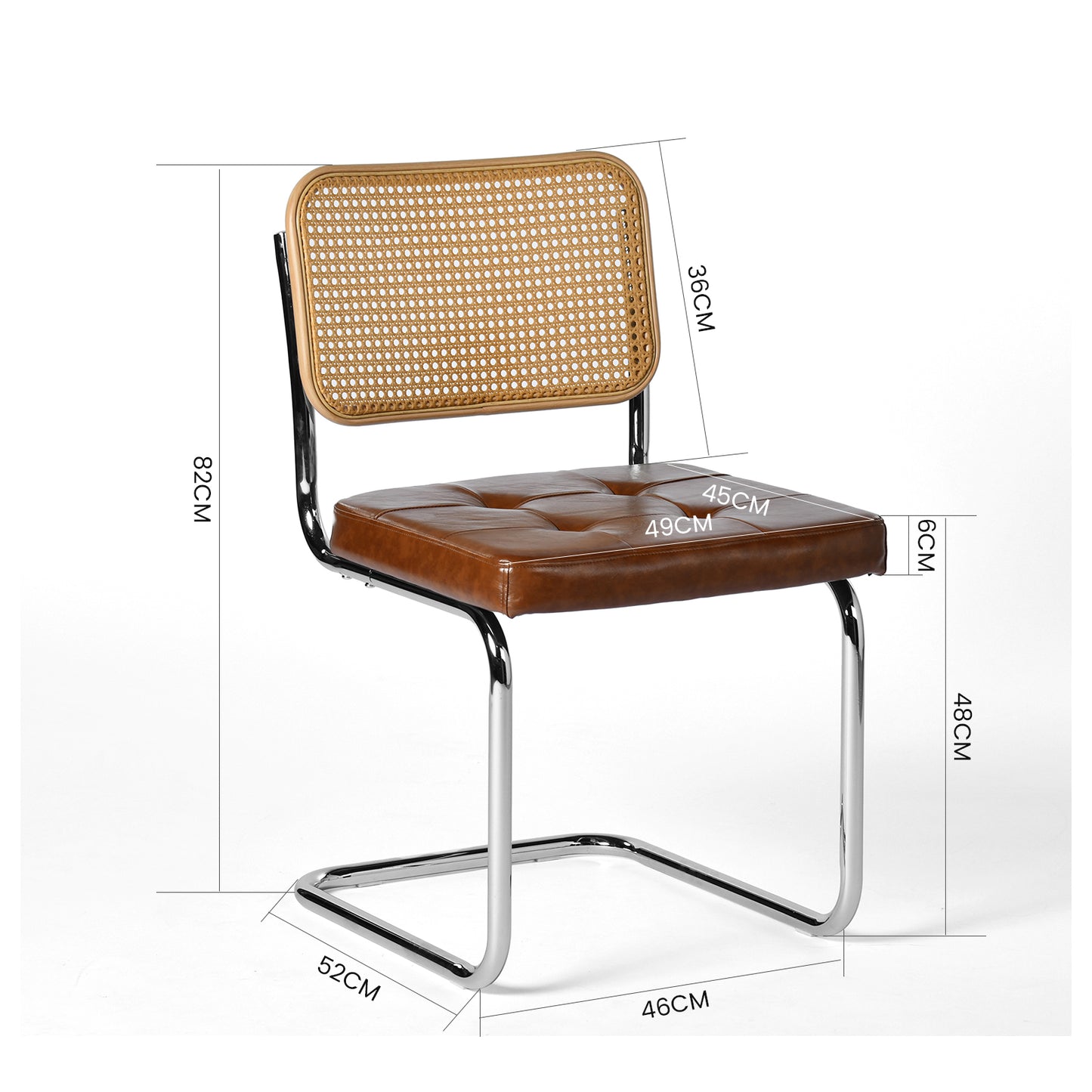 Mid-Century Rattan-Style Klassisches Stuhlset 2er - Langlebig und Benutzerfreundlich | EGGREE