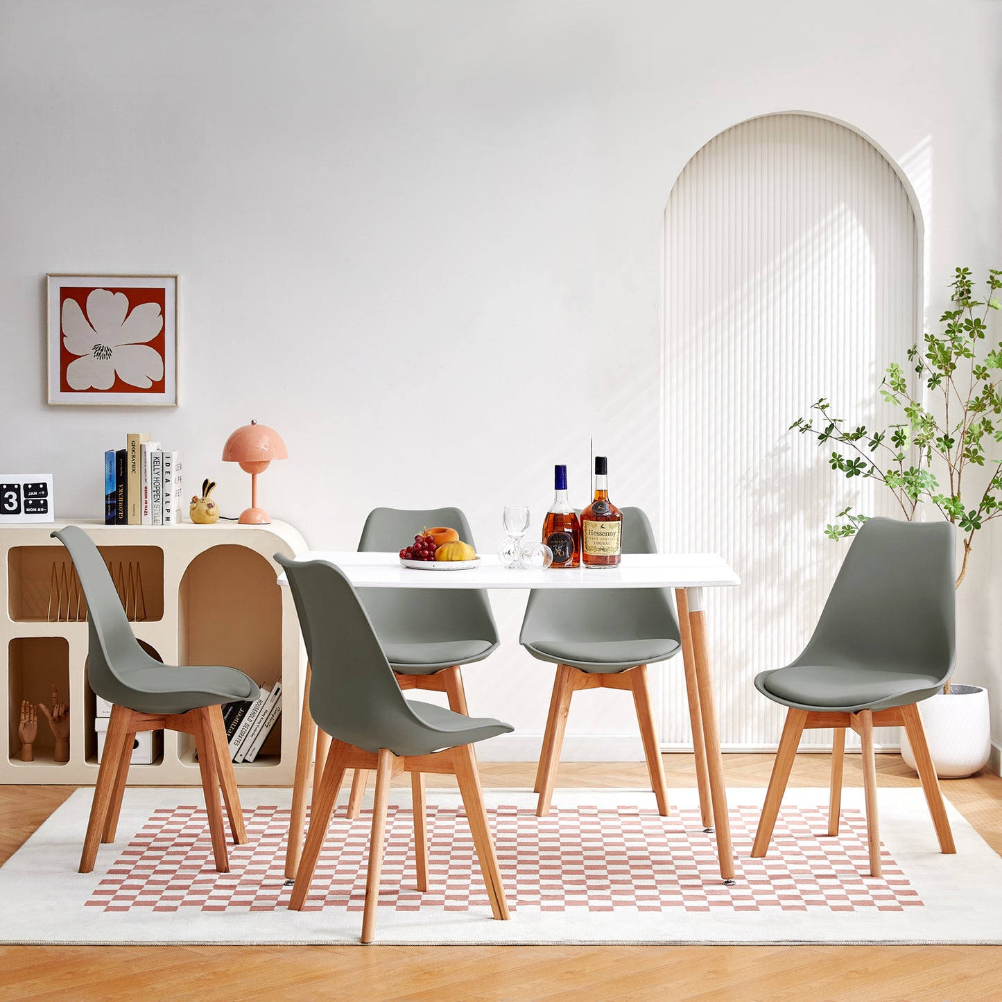 SAGE Rechteckiger Esstisch, Küchentisch, moderner Büro- und Konferenztisch, Couchtisch – Schwarz/Weiß