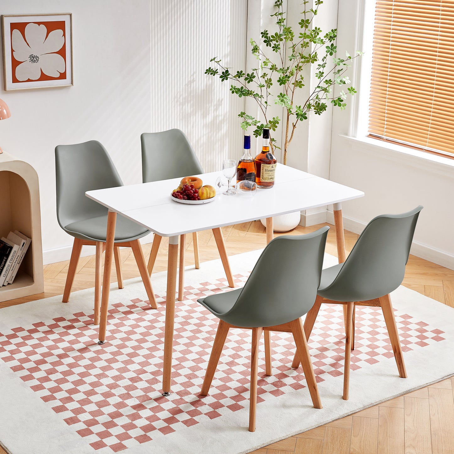 SAGE Rechteckiger Esstisch, Küchentisch, moderner Büro- und Konferenztisch, Couchtisch – Schwarz/Weiß