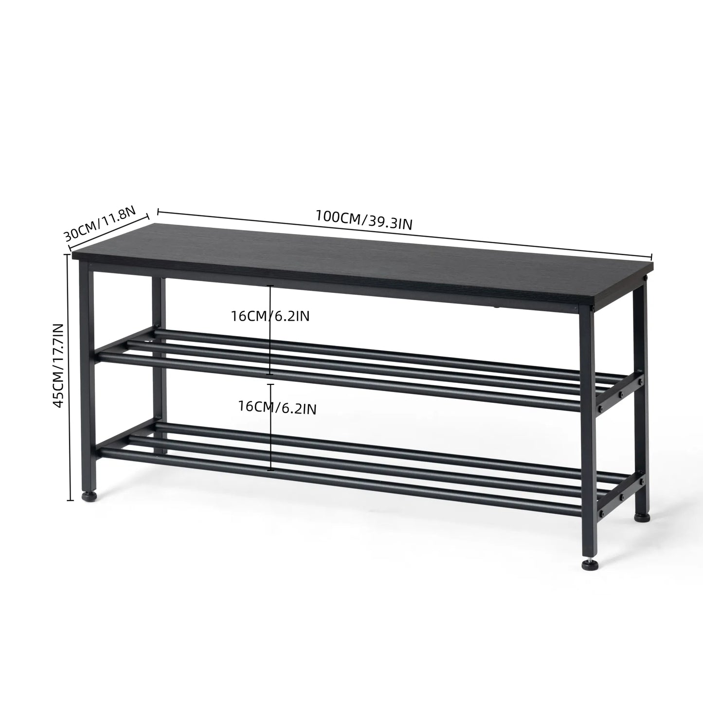 3-Stöckige Schuhbank und Badezimmerregal, 100 cm Schuhregal – SATSOP