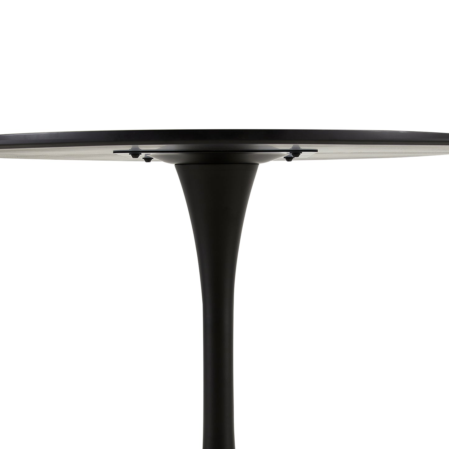 Der Desktop ist ein ganzes Stück TULIP Bock-Esstisch mit 70 cm – Weiß/Schwarz