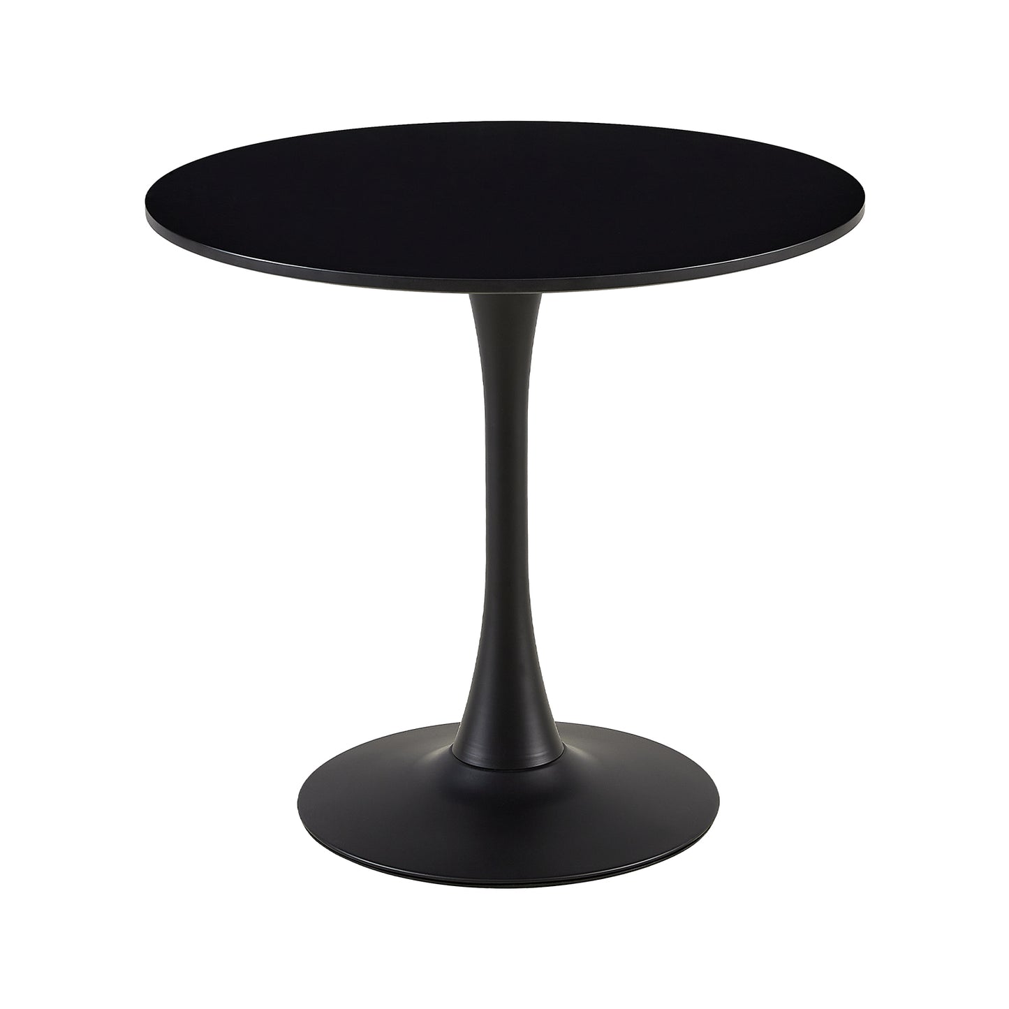 TULIP Runder Esstisch ohne Lücken, 75 cm - Schwarz/Weiß/Marmor