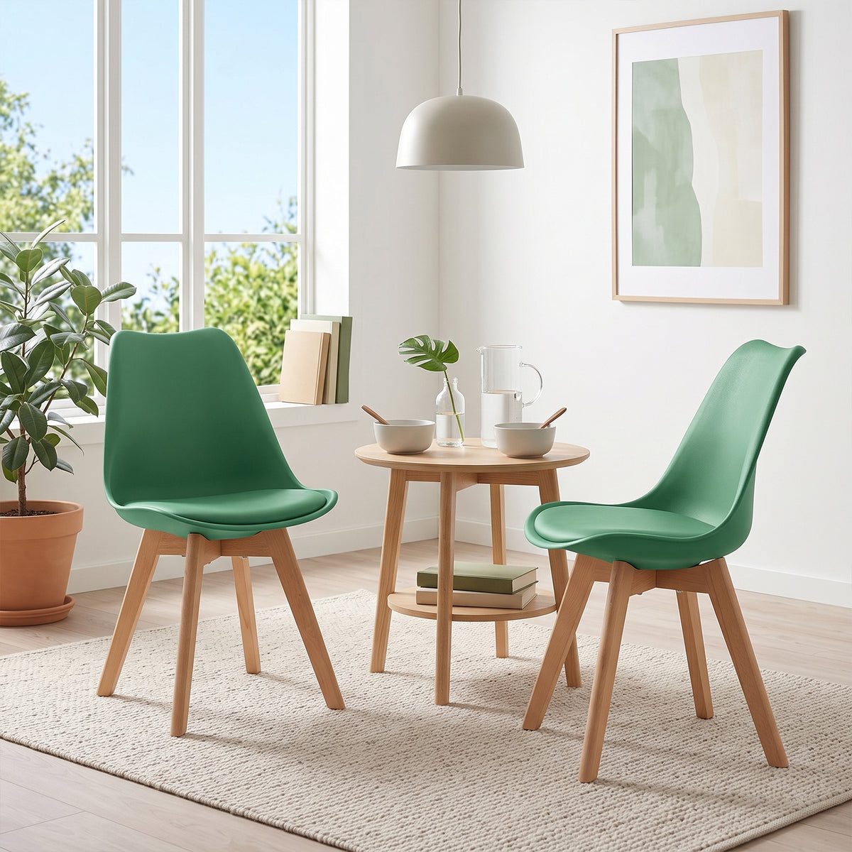 TULIP Esszimmerstühle, 4er-Set – Seegrün
