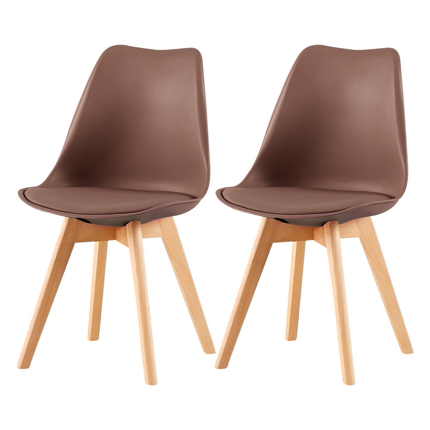 TULIP Stuhl für Waschtisch, Gepolstert (2/4er-Set) – Schokolade