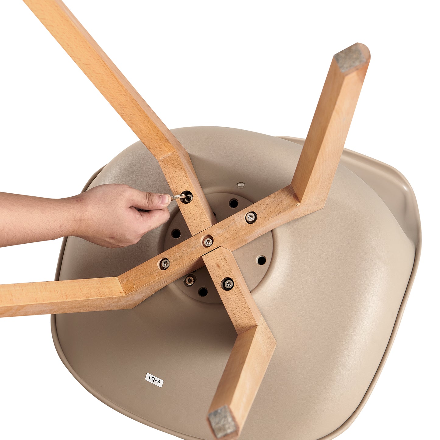 Esszimmerstühle mit Buchenbeinen 2er/4er-Set - Helles Khaki - TULIP