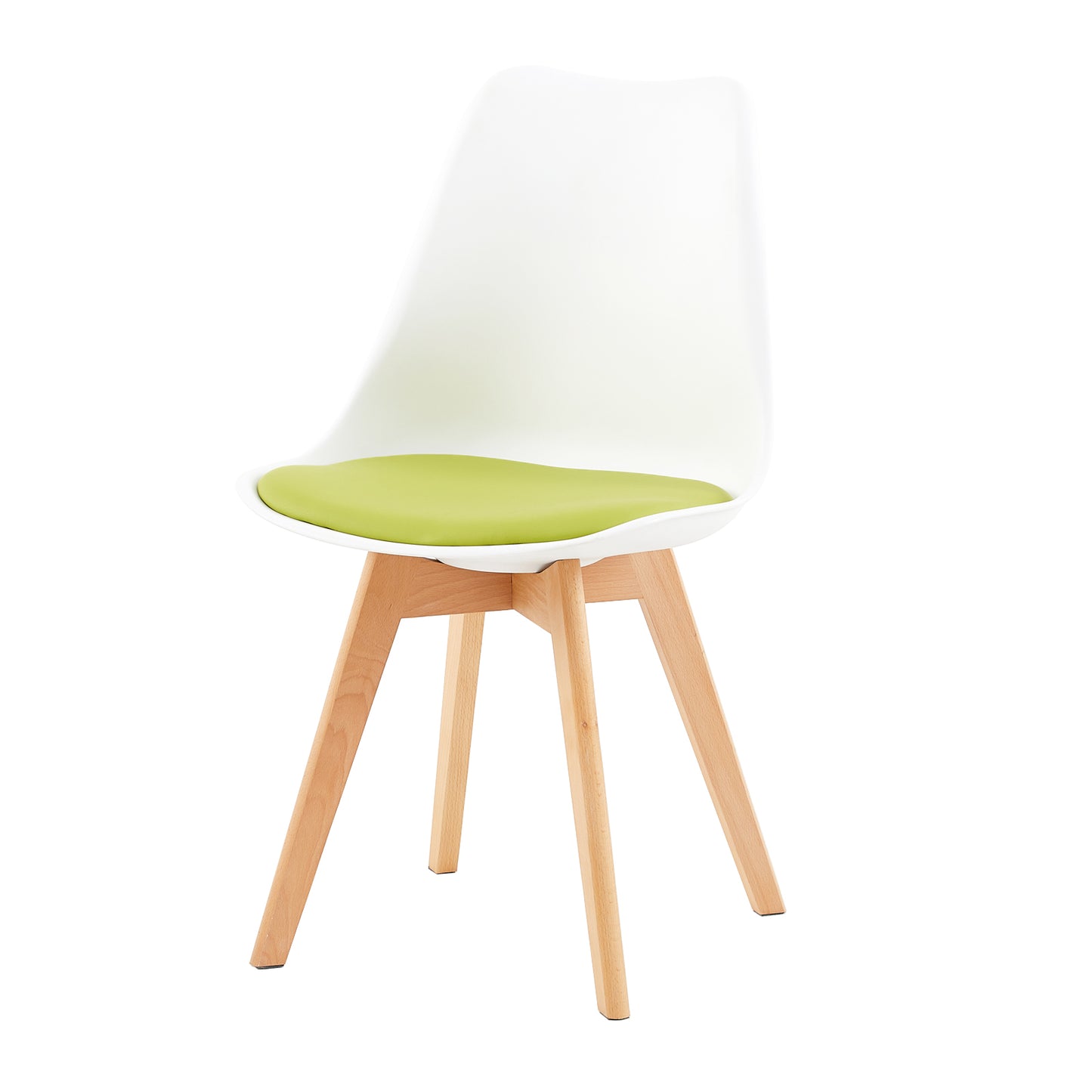TULIP PP Esszimmerstuhl, gepolsterter Stuhl mit Buchenbeinen, Küchenstuhl aus Holz – Braun/Rosa/Grün/Hellblau/Rot