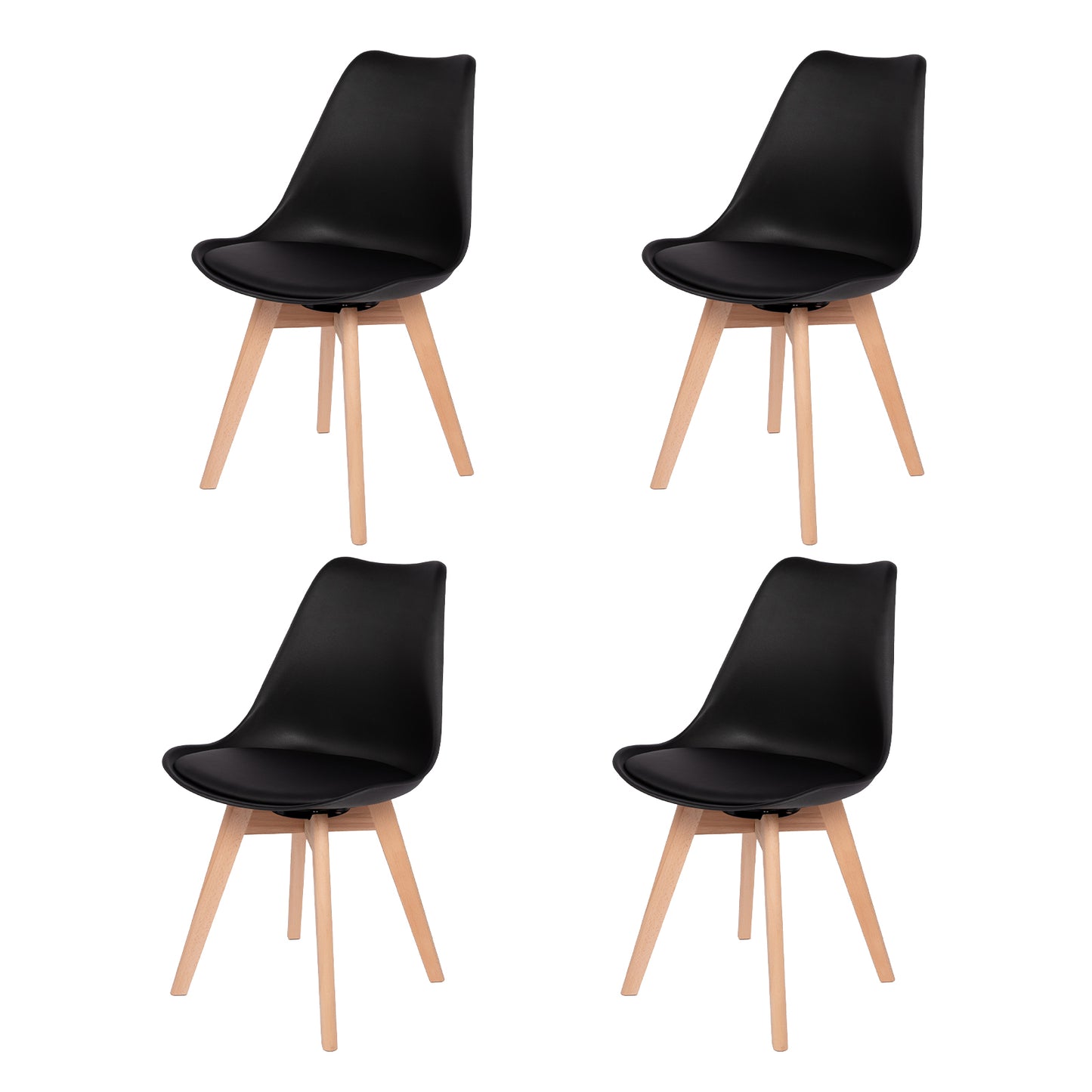 360° Armlehnenlose Drehstühle Set von 2/4 VINCO – Schwarz/Weiß/Grau