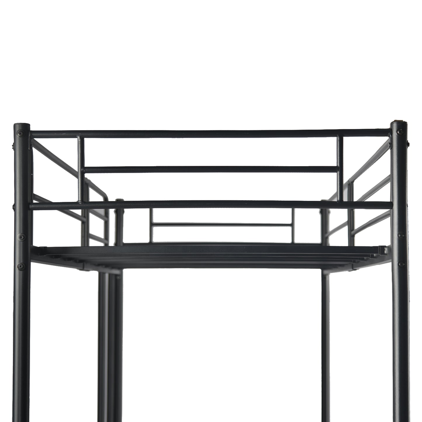 Loft Metallbettgestell mit Integrierter Leiter Schwarz - WALDO