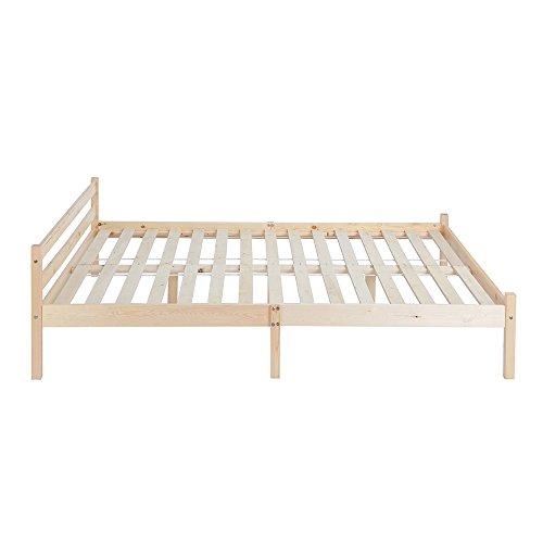 BIGLIA Einzel-/Doppelbett aus Holz 96 * 198 cm/146 * 198 cm - Holzfarbe