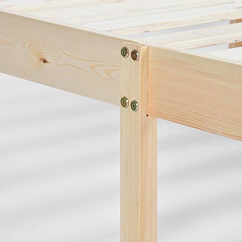 BIGLIA Einzel-/Doppelbett aus Holz 96 * 198 cm/146 * 198 cm - Holzfarbe
