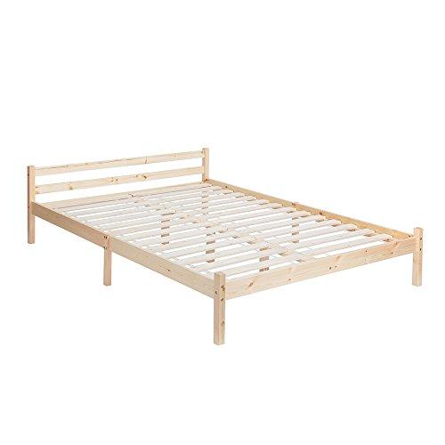 BIGLIA Einzel-/Doppelbett aus Holz 96 * 198 cm/146 * 198 cm - Holzfarbe