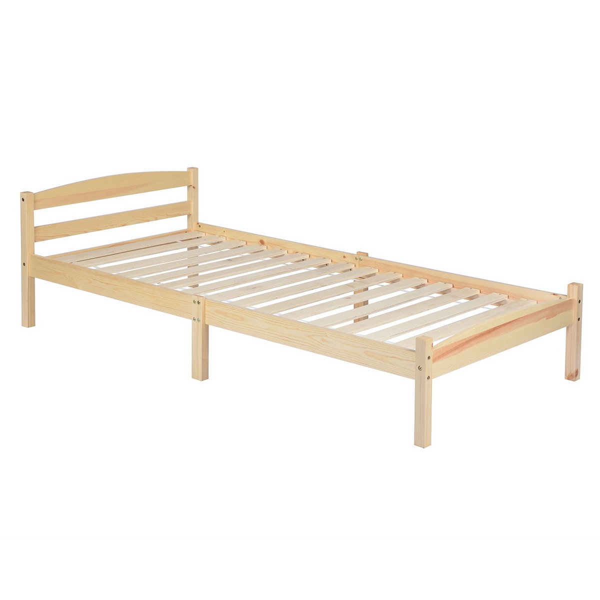 BIGLIA Einzel-/Doppelbett aus Holz 96 * 198 cm/146 * 198 cm - Holzfarbe