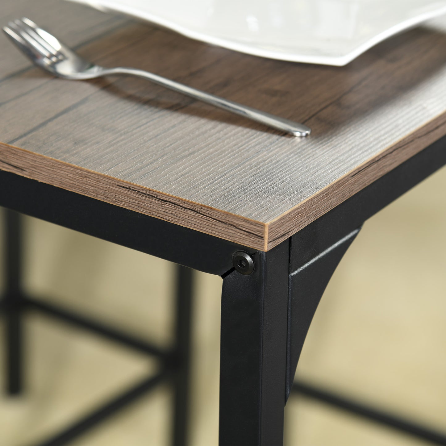 FAIRMAN Bartisch und 4 Stühle – Grau
