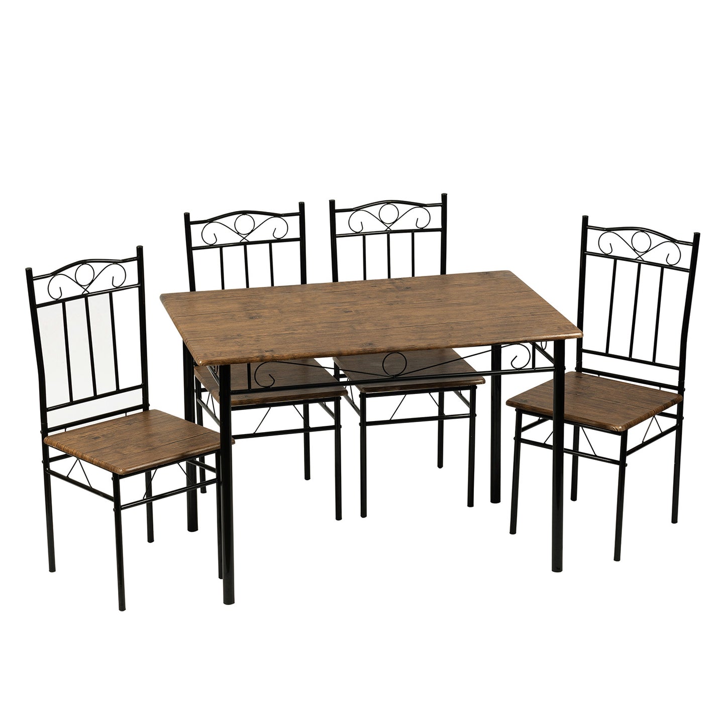 NORSEMAN 5-teilige Essgruppe, Rechteckiger Esstisch mit 4 St¨¹hlen 109*69*75cm - Farben erh?ltlich