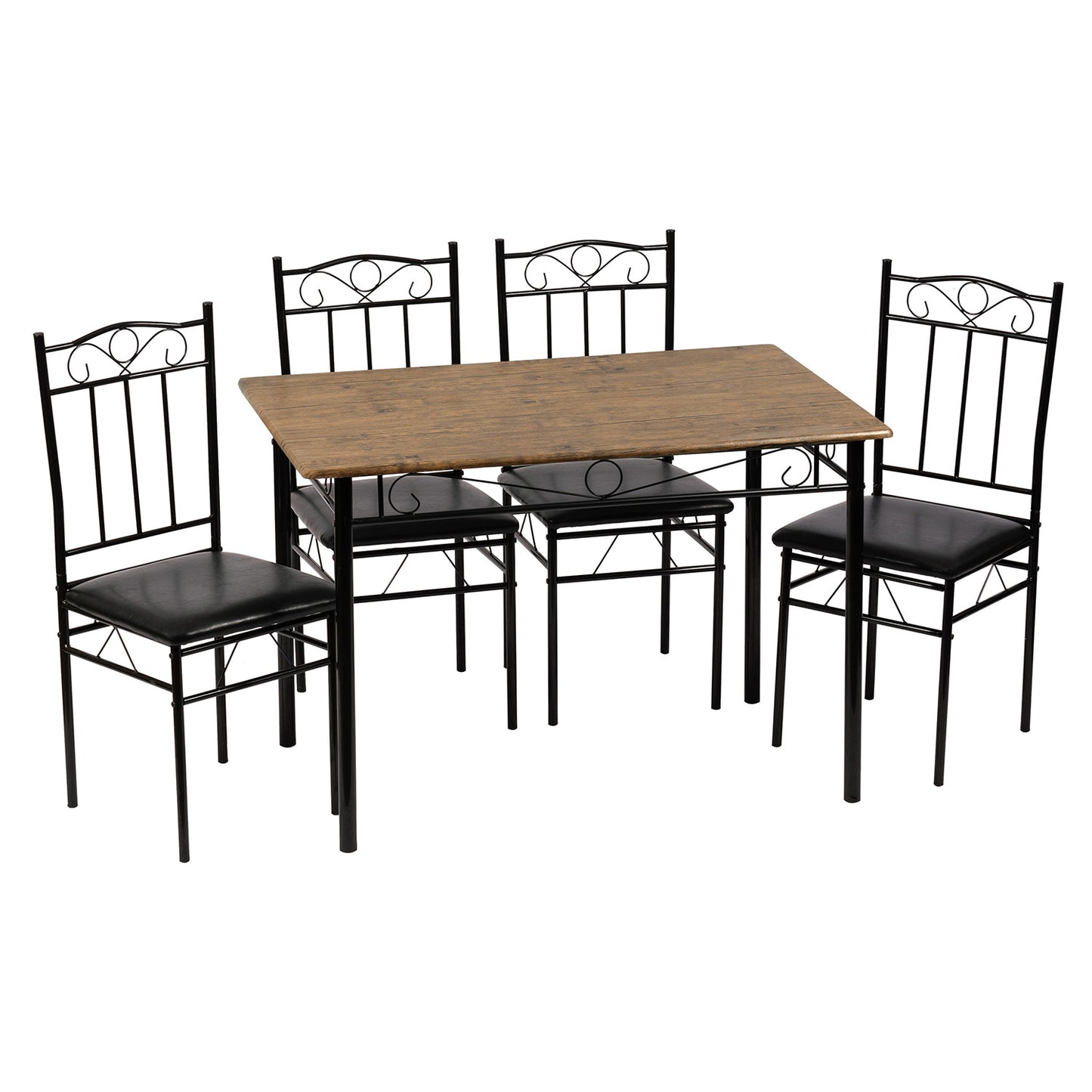 NORSEMAN 5-teilige Essgruppe, Rechteckiger Esstisch mit 4 St¨¹hlen 109*69*75cm - Farben erh?ltlich