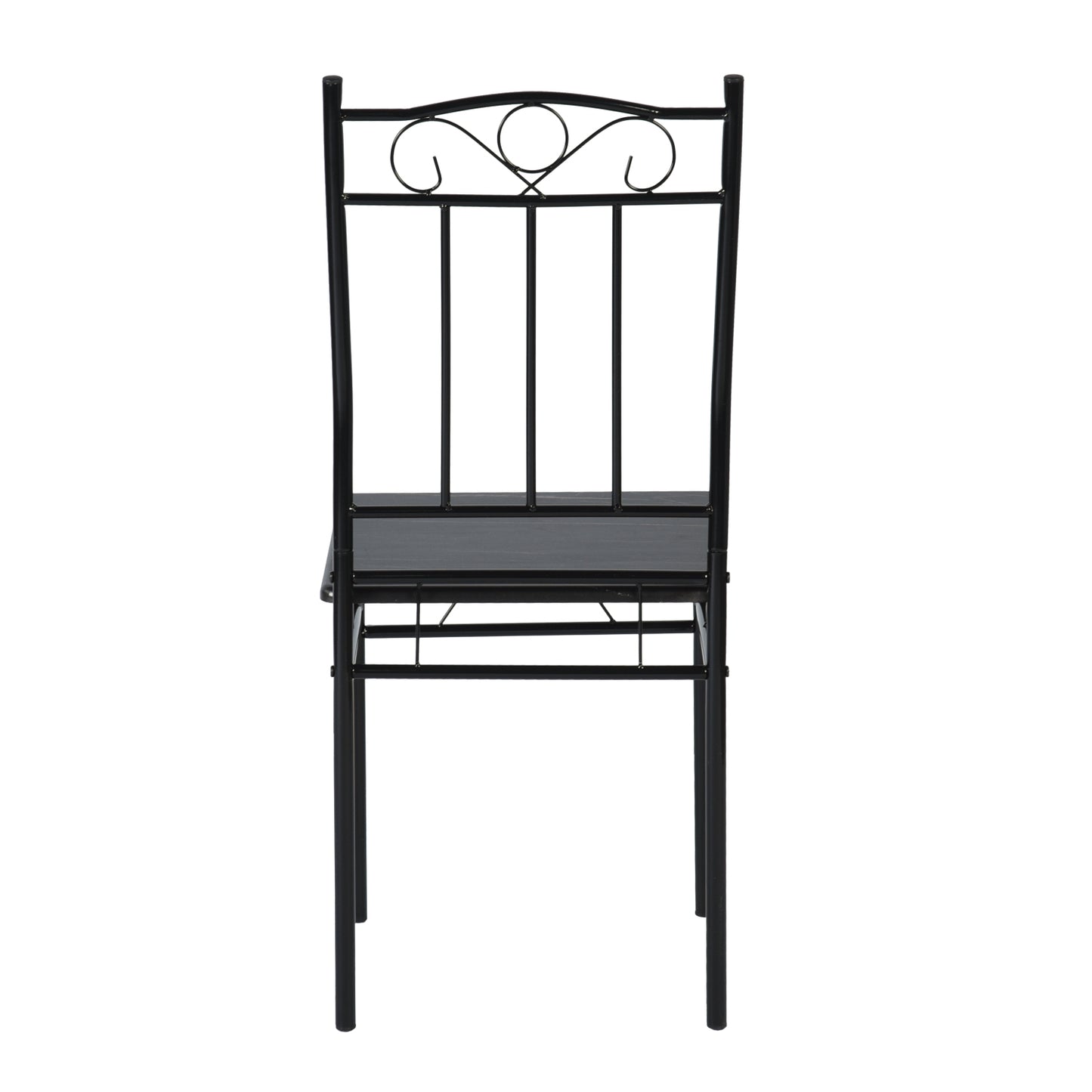 NORSEMAN Marmorierung 5 TLG Sitzgruppe Esstisch mit 4 St¨¹hlen - 109 * 69 * 75cm - Wei?/Schwarz/Hellbraun