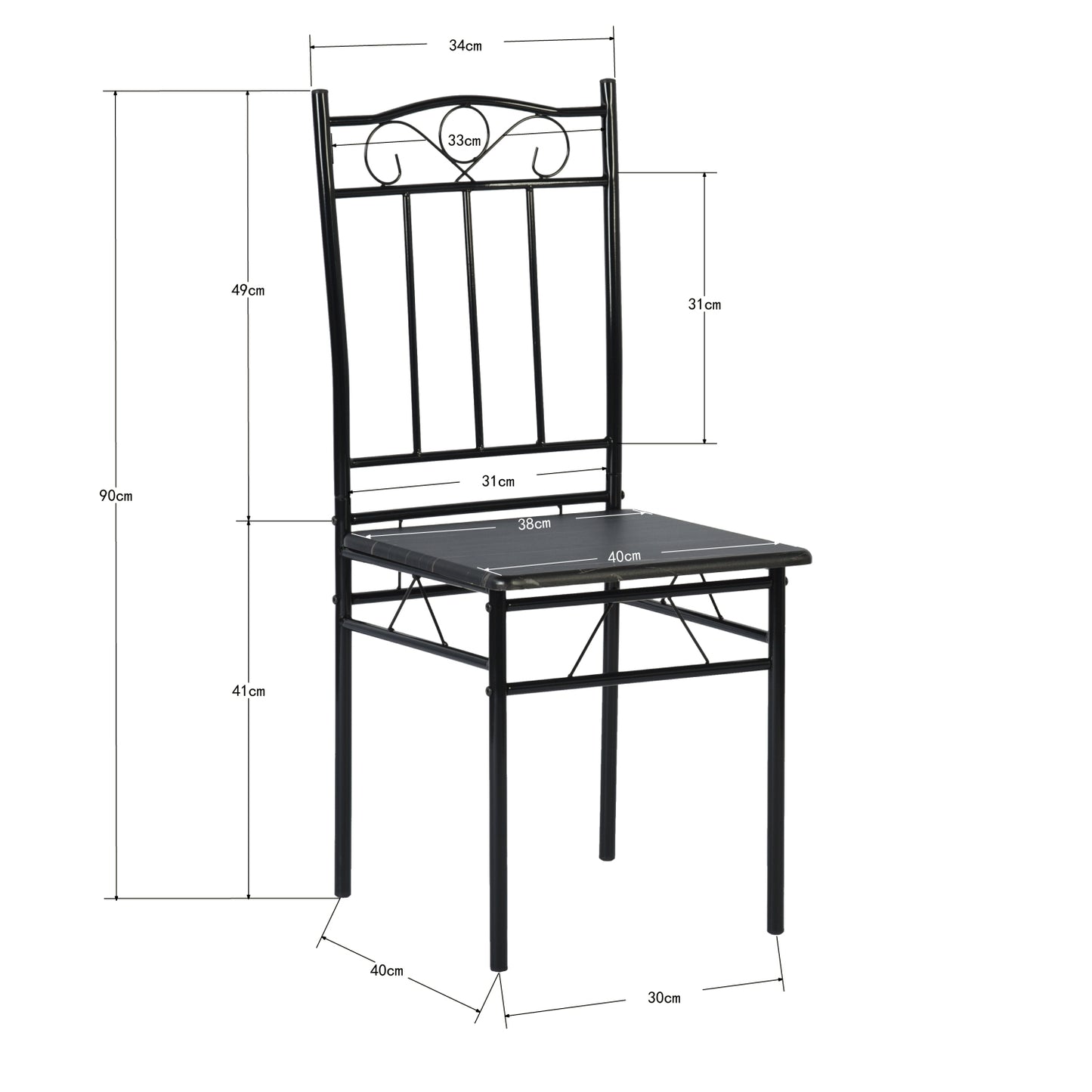 NORSEMAN Marmorierung 5 TLG Sitzgruppe Esstisch mit 4 St¨¹hlen - 109 * 69 * 75cm - Wei?/Schwarz/Hellbraun