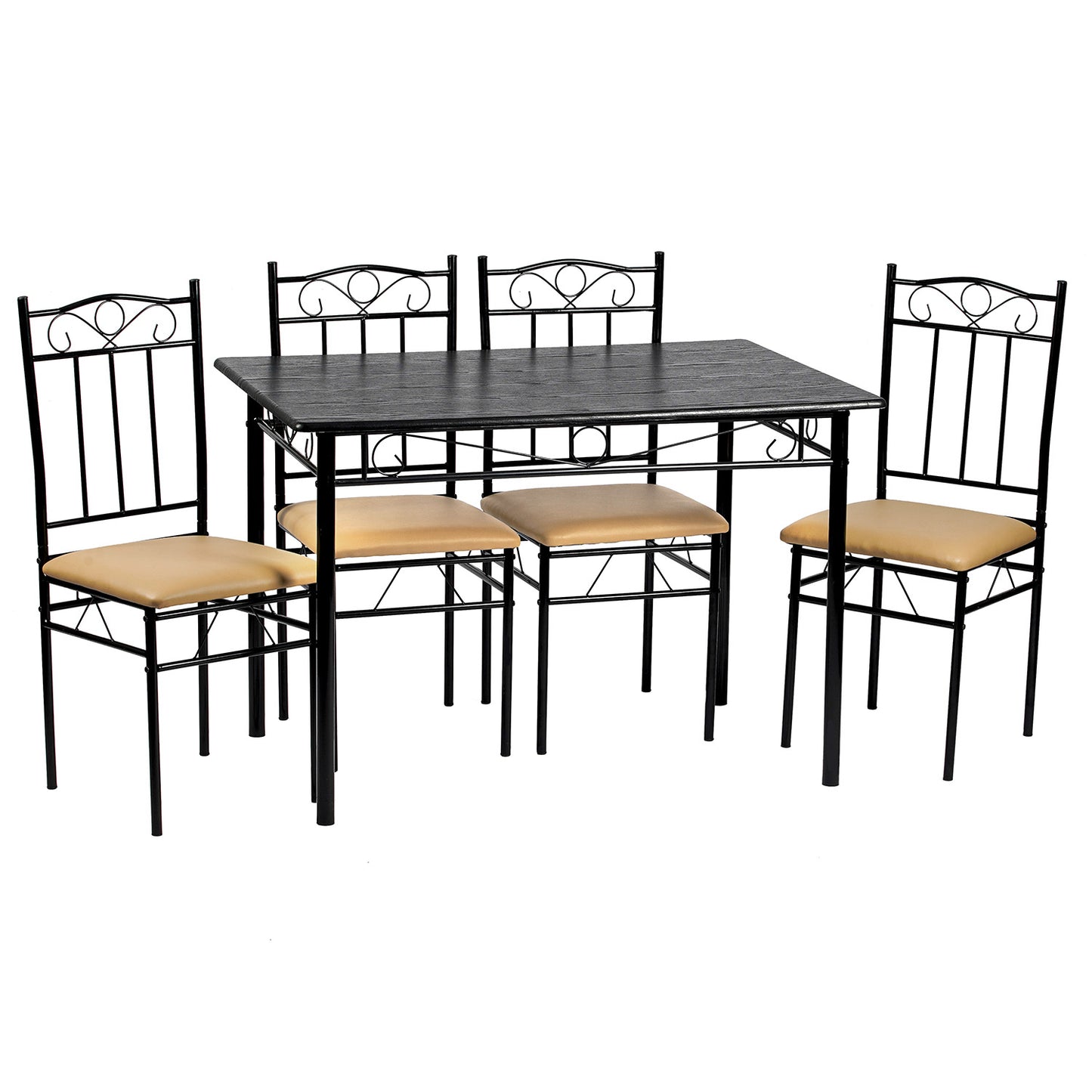 NORSEMAN 5-teilige Essgruppe, Rechteckiger Esstisch mit 4 St¨¹hlen 109*69*75cm - Farben erh?ltlich