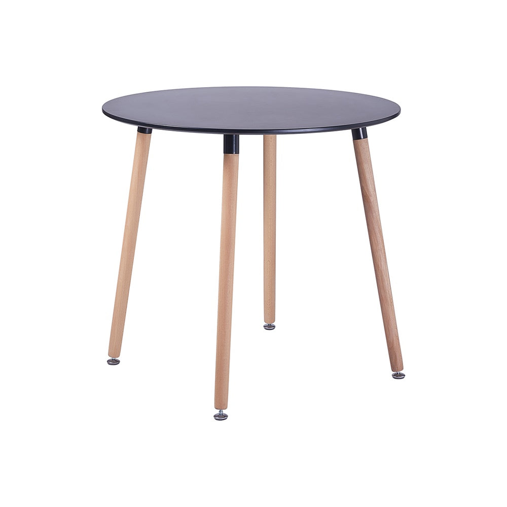 PEA Runder Esstische aus MDF mit 4 Buchenbeinen 80 * 80 * 73 cm - Schwarz/Wei?