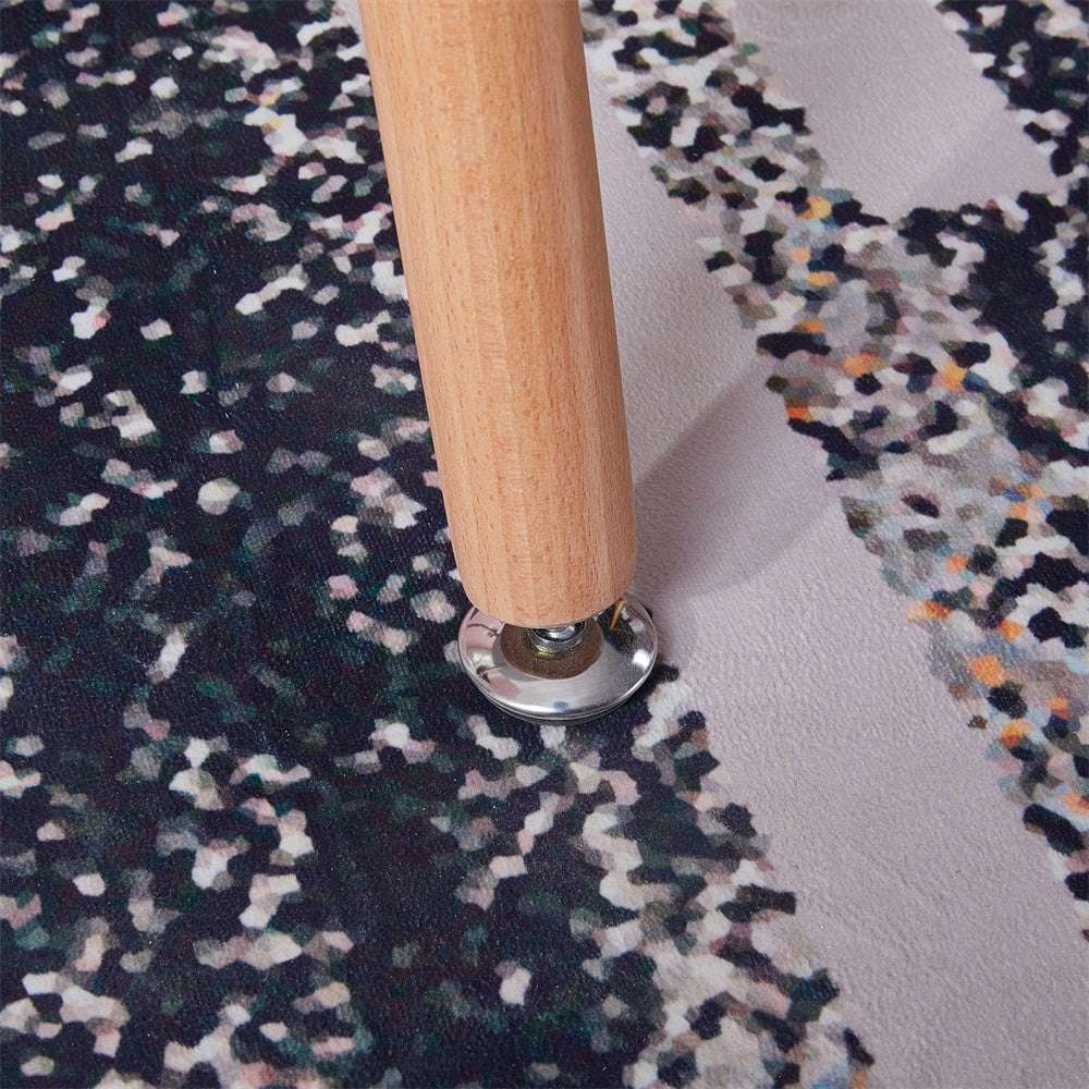 PEA Runder Esstische aus MDF mit 4 Buchenbeinen 80 * 80 * 73 cm - Schwarz/Wei?