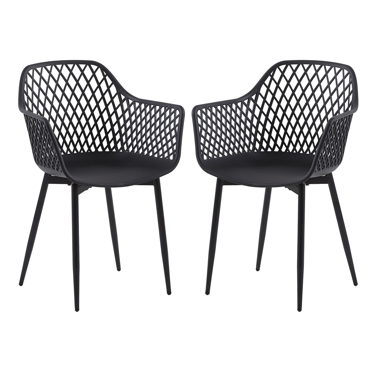 ROME Esszimmerst¨¹hle mit Metallbeine, Retro Design Hohler Stuhl - Schwarz